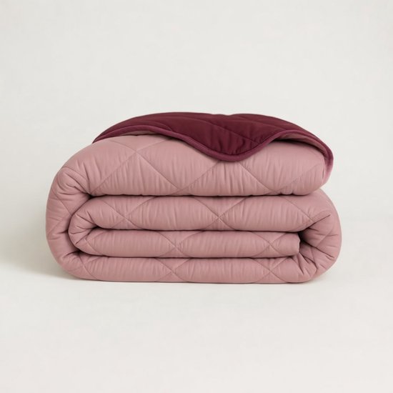 Y-NOT Dreambed Original All Year Plum / Old Pink - 240x220 - Lits Jumeaux - Dekbed Zonder Overtrek - Dreambed Original - Wasbaar Hoesloos Dekbed - 30 dagen proefslapen - Dekbed met vaste overtrek