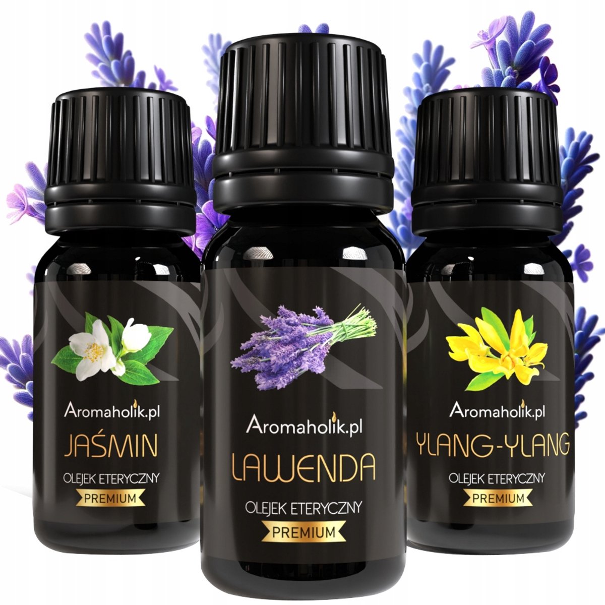 Aromaholik - Zestaw Olejków - Kwiatowy - Lawenda, Jaśmin, Ylang Ylang