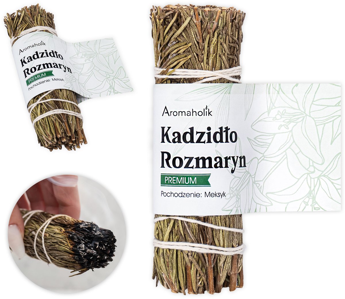 Aromaholik Rozmaryn Serie - Natuurlijk Koud Gedroogd Wierook - Aromatherapie - 10cm