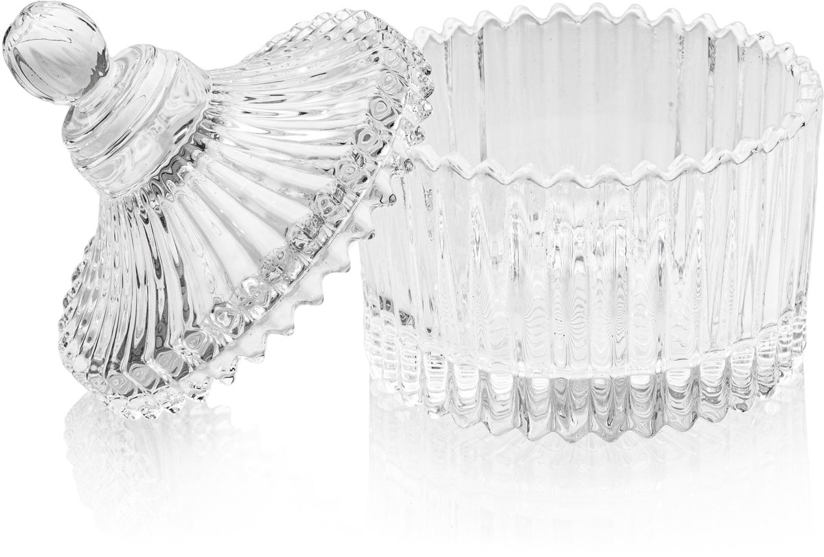 Crystal - Kristallen Decoratieve Pot - 75ml - 12 Stuks - Met Deksel