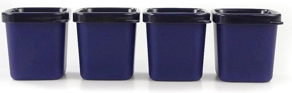 Magnetron Vormpjes - Stoombakjes - Snelle Maaltijden - Vaatwasmachinebestendig - 80 ml - Donkerblauw