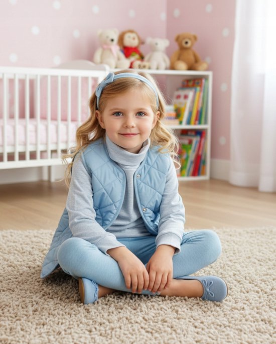 Dartomik - Kinder Golf - Blauwe Melange - Maat 110 - Oeko-Tex Gecertificeerd van Merkloos — afbeelding 5