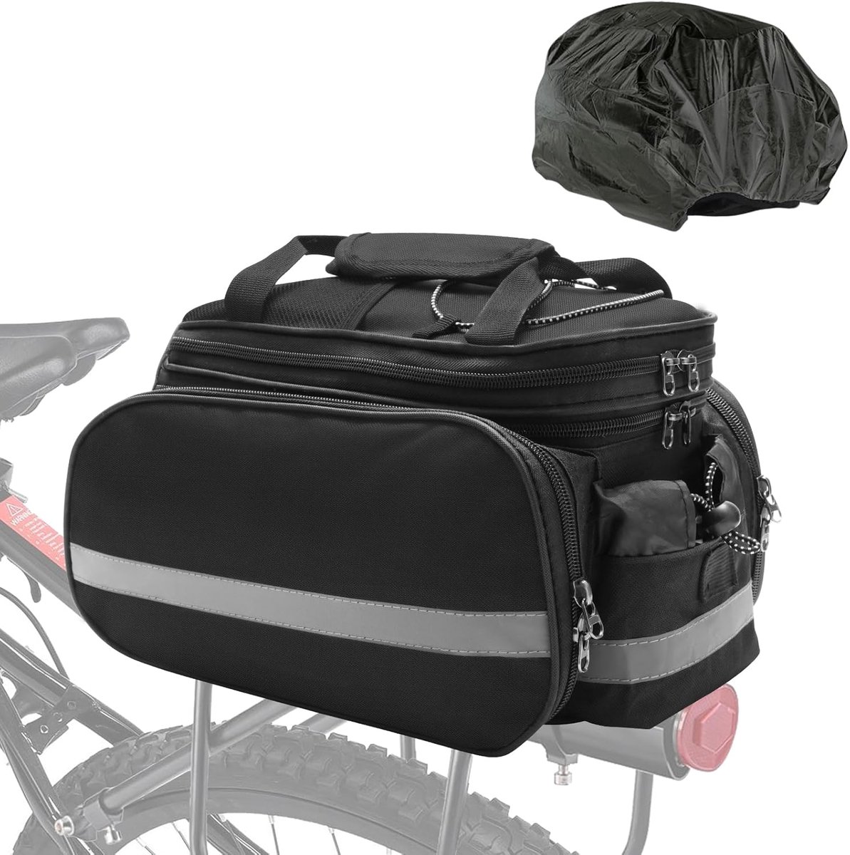 Fietstas voor Bagagedrager - Opbergtas voor Op De Fiets - Bagagedrager Tas - Geschikt voor Ebikes - Werkverkeer en Fietsers - Zwart