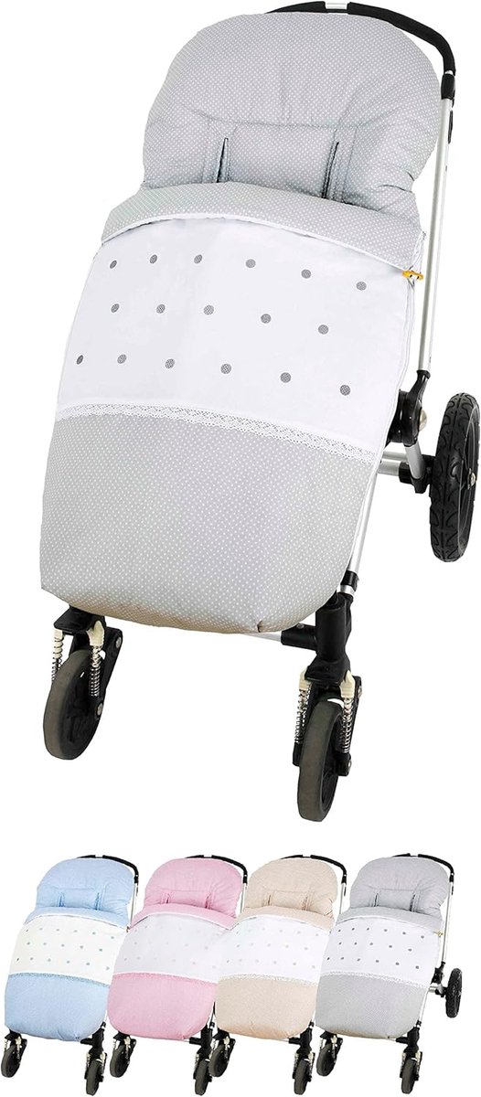 Universele Voetenzak - Kinderwagen Dekje - Alle Seizoenen - Gemaakt in Spanje - 95 x 50 cm - Lichtgrijs van Universele — afbeelding 5