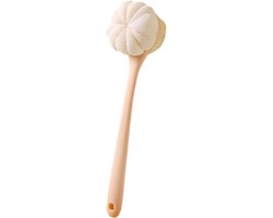 Doucheborstel - Rugreinigingsborstel voor onder de douche - Met handvat - Rugborstel voor onder de douche - Droge lichaamsborstel - 2-in-1 wassen en borstelen voor het reinigen van de rug en moeilijk bereikbare plekken (roze)