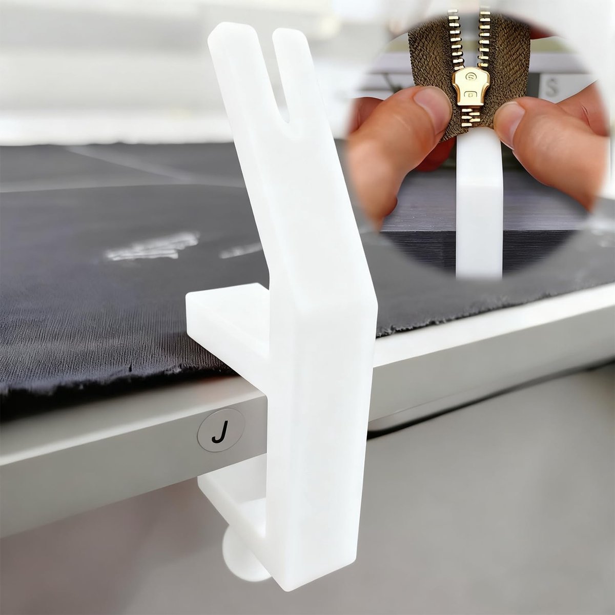 Rits Inbreng Hulp - Naaigereedschap - Hulp bij ritsen - Verstelbare Klem - 027-35 cm - Wit