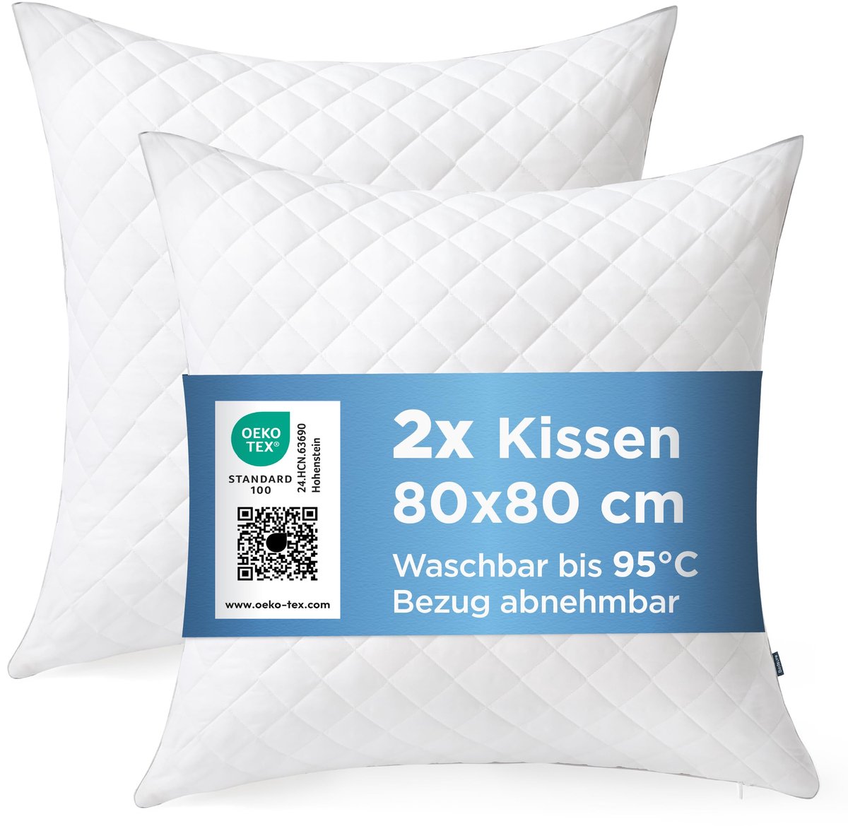 Hoofdkussen Set van 2 - Middenstevigheid - 80x80 cm