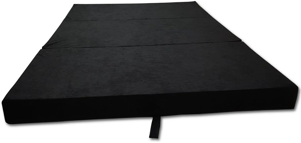 Opvouwbaar logeermatras 200 x 80 x 10 cm – comfortabel reismatras voor gasten – inklapbaar, zwart