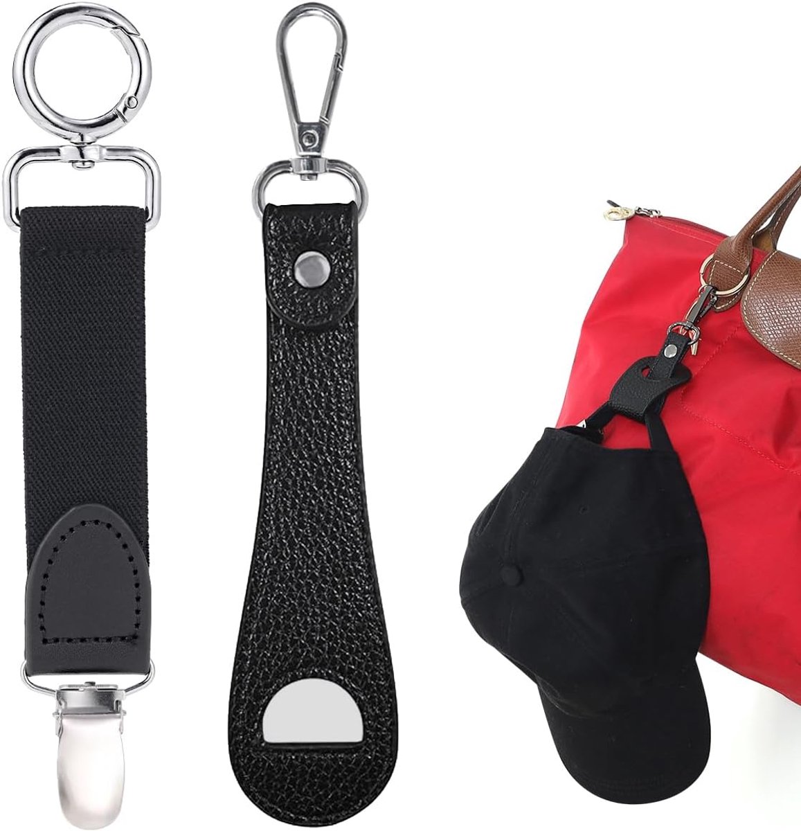 Hoedclips voor Reizen - Handige Clips - Tas Bevestiging - Twee Ontwerpen - 18.8 x 5.1 cm
