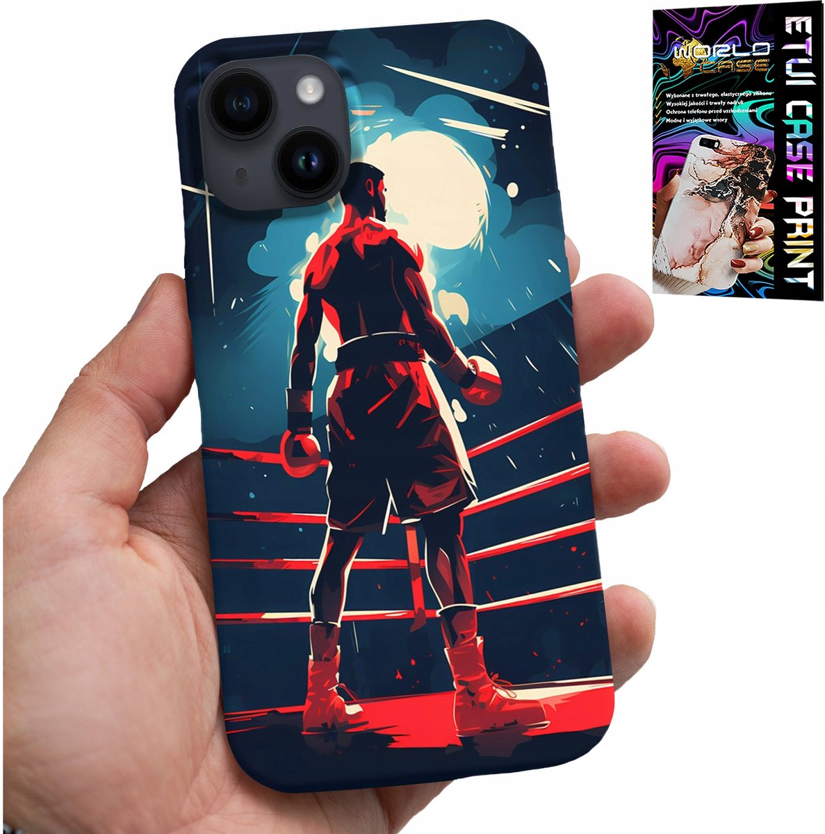 iPhone 15 hoesje - Boksen, vechtsporten, boksers, patronen + glas