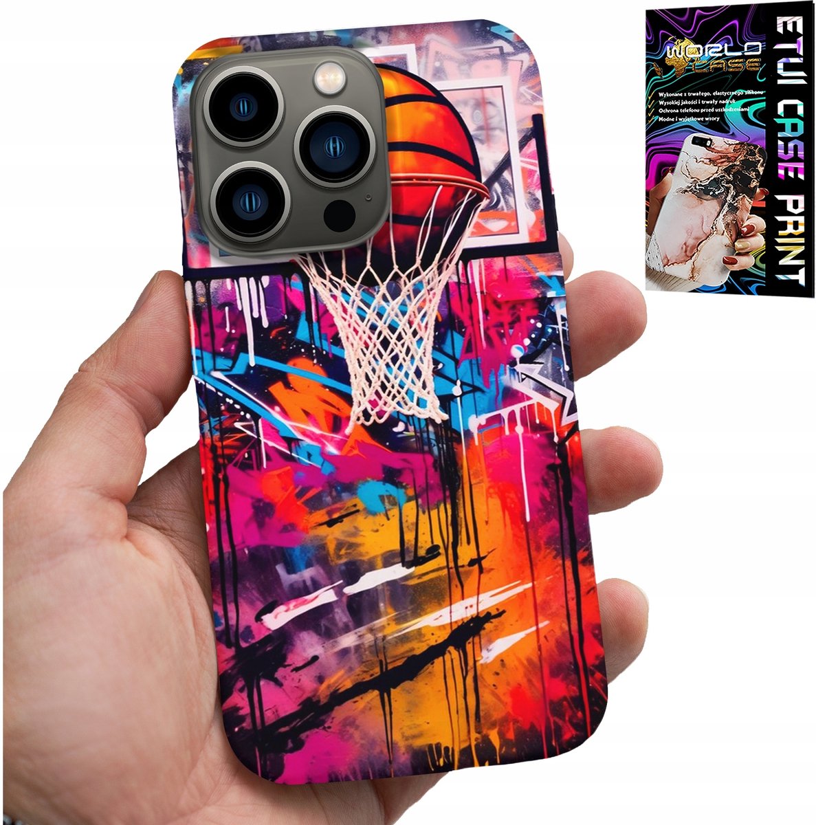 iPhone 15 Pro hoesje - NBA basketbal street graffiti basketbalfan