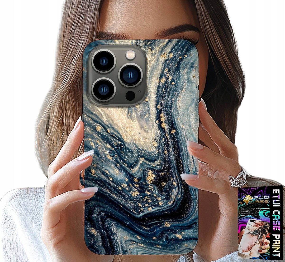 HOESJE VOOR IPHONE 15 PRO - ELEGANT STEENPATROON