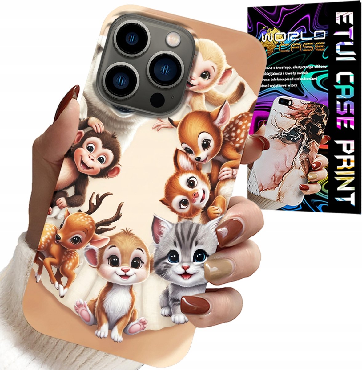 iPhone 16 Pro hoesje - rugzak voor kinderen met bosdieren