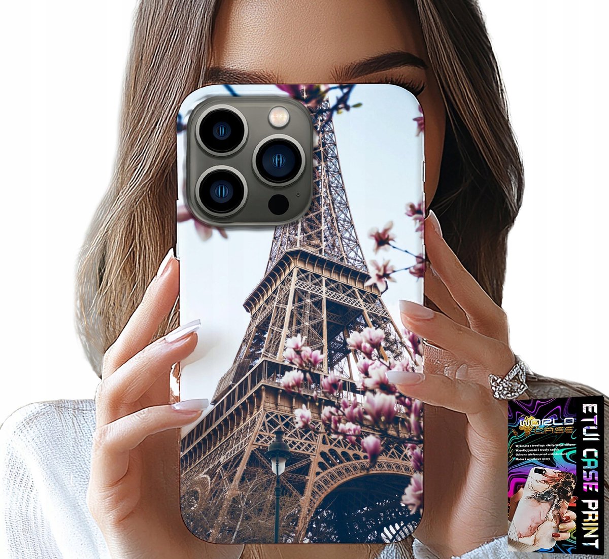 HOESJE VOOR IPHONE 16 PRO MAX - PARIJS EIFFELTOREN MOOIE PLEKKEN ACHTERKANT