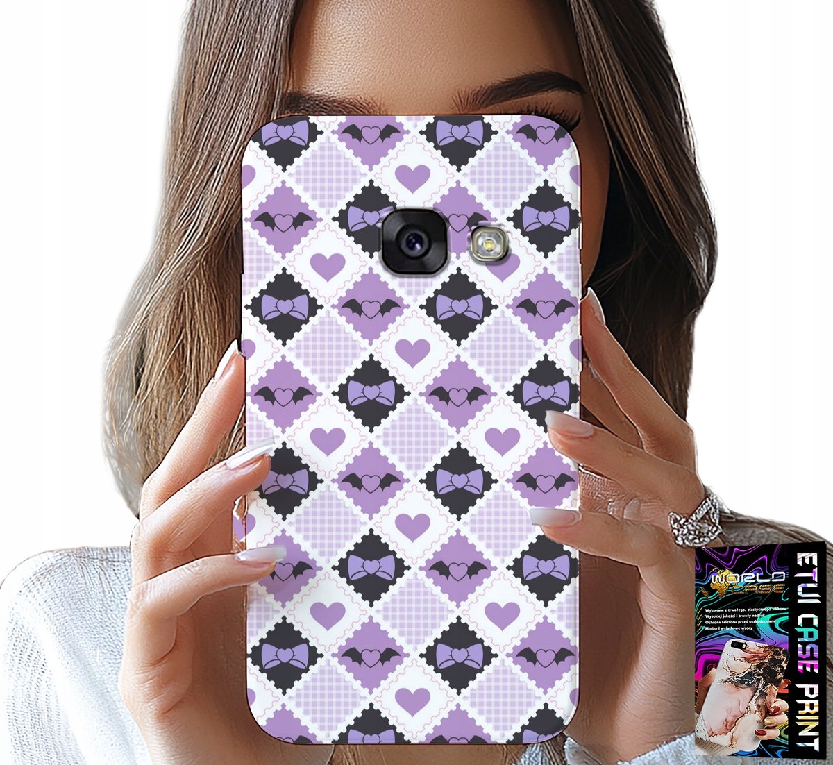 HOESJE VOOR SAMSUNG A5 2017 - MODIEUZE HARTJESSTRIK + GLAS