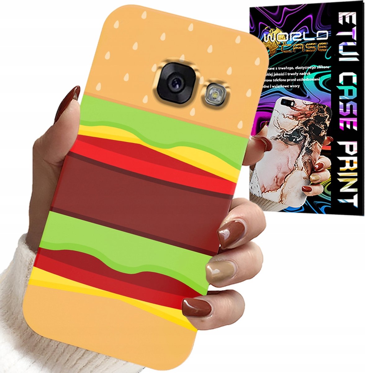 HOESJE VOOR SAMSUNG A5 2017 - HOESJE MET BURGER- EN CHEESEBURGER-OPDRACHT