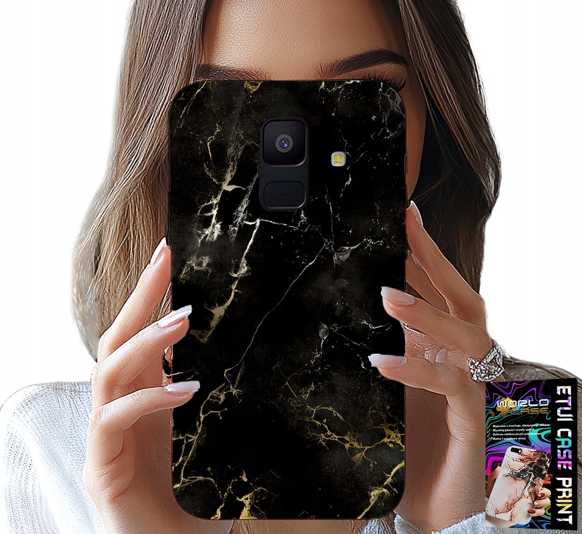 HOESJE VOOR SAMSUNG A6 2018 - ELEGANT STEENPATROON