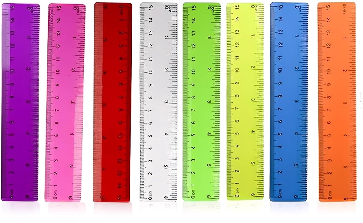 Kinderlinialen Set - Kleine Flexibele Linialen - School Werk - Onbreekbaar Materiaal - Centimeters Inches - Verschillende Kleuren