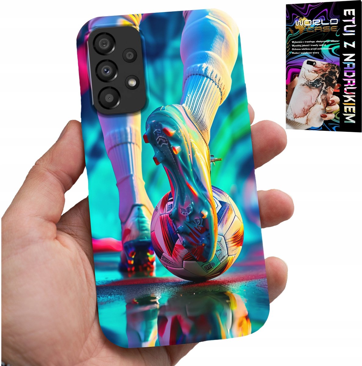 HOESJE VOOR SAMSUNG GALAXY A23 5G - VOETBALSPELERS + GLAS