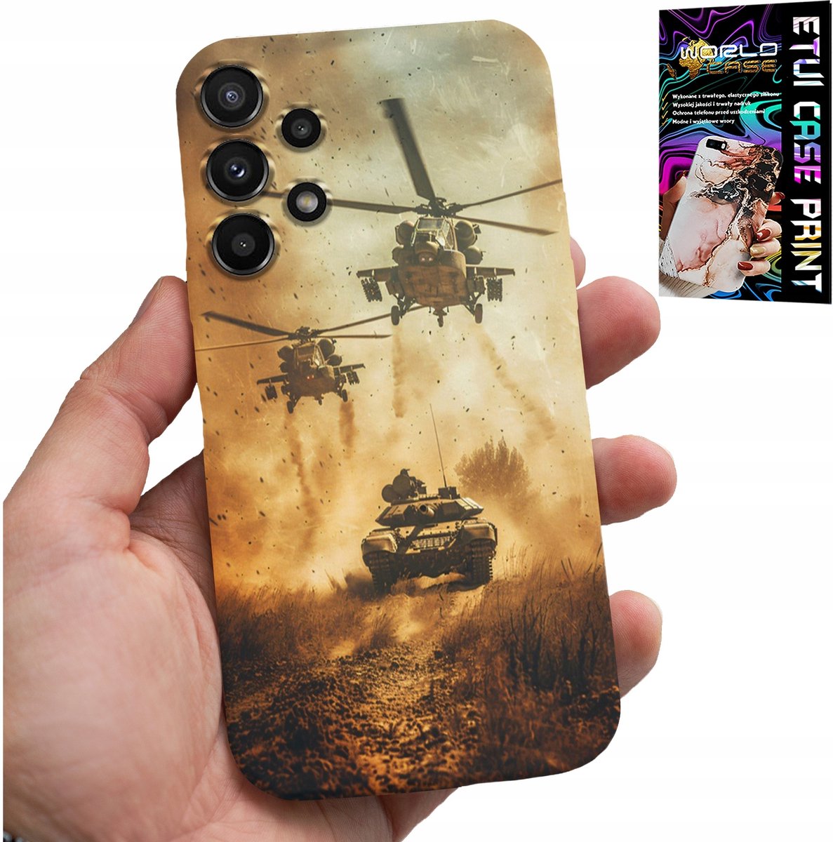 HOES VOOR SAMSUNG GALAXY A13 4G - MILITAIRE HELICOPTERTANK MILITAIRE KOFFER