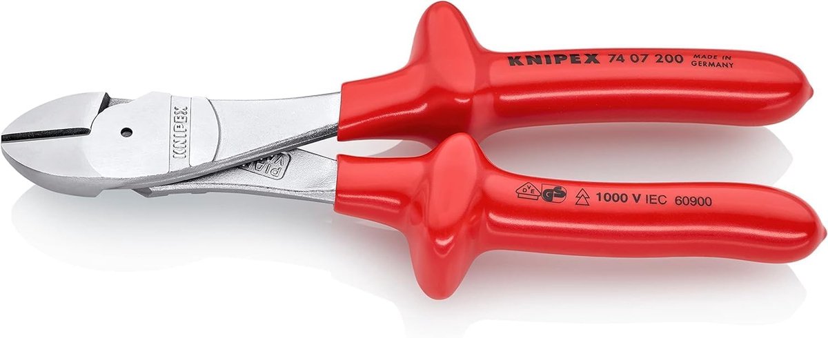 Kracht zijsnijtang - Industriële tang - Hard draad snijden - 20% krachtbesparing - 200 mm - Rood