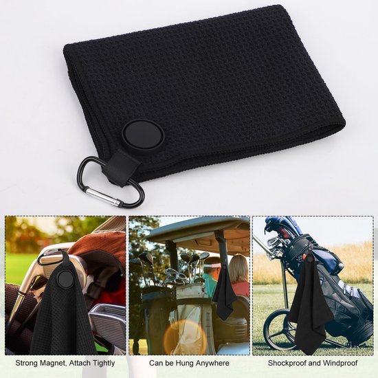 Ronte - Golfhanddoek 40x40cm met Magneet - Absorberend en Herbruikbaar - Buitensportclub Accessoire voor Golf - Heren en Dames van Ronte — afbeelding 4