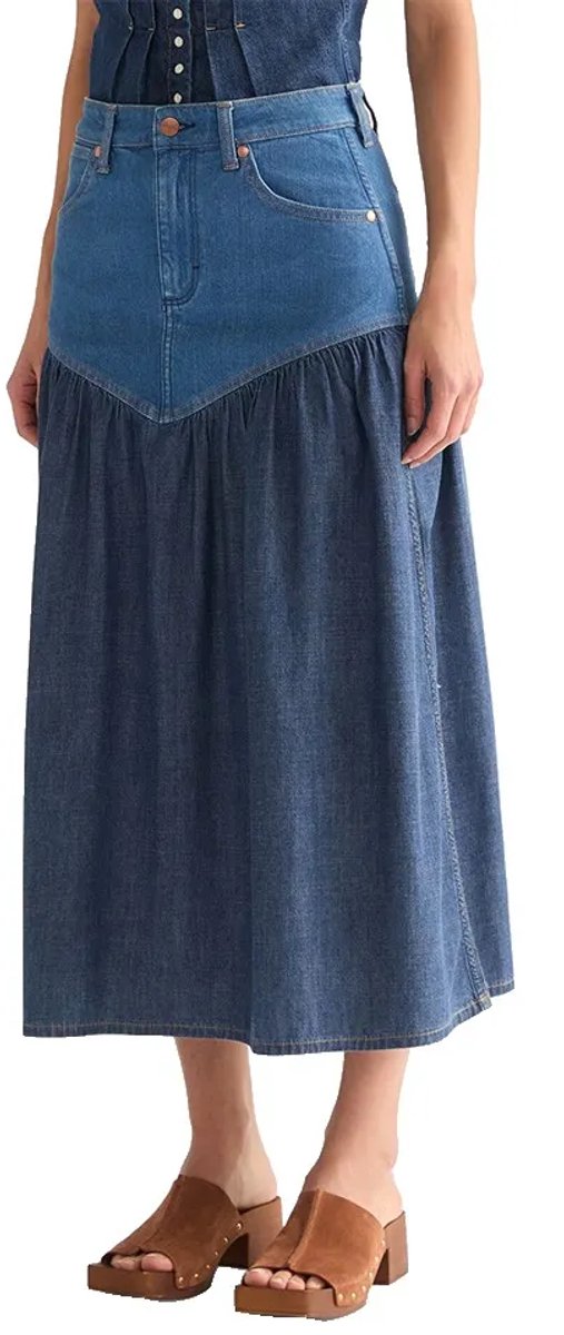 Wrangler Basque Waist Regular Fit Spijkerrok XS Vrouw Lone Rider
