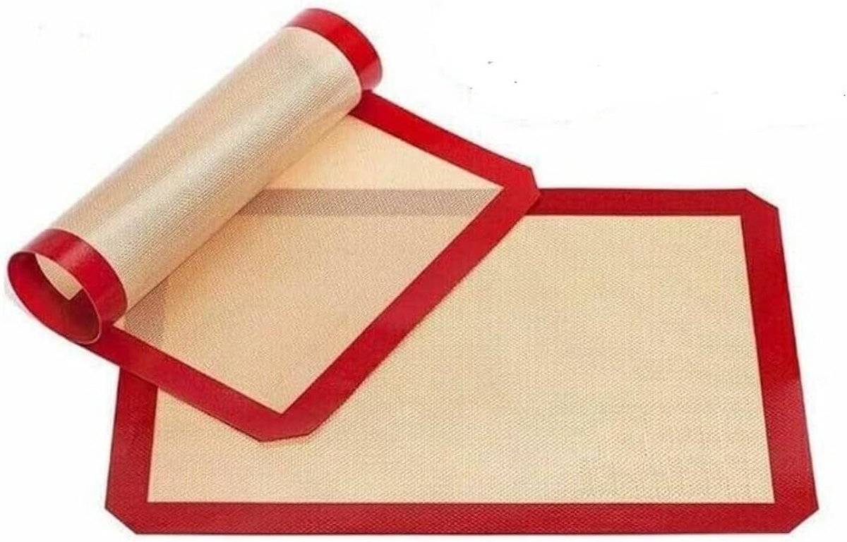 Bakmat Siliconen - Oven Mat - Bakken en Koken - Niet-klevend Oppervlak - 40x30cm - Rood