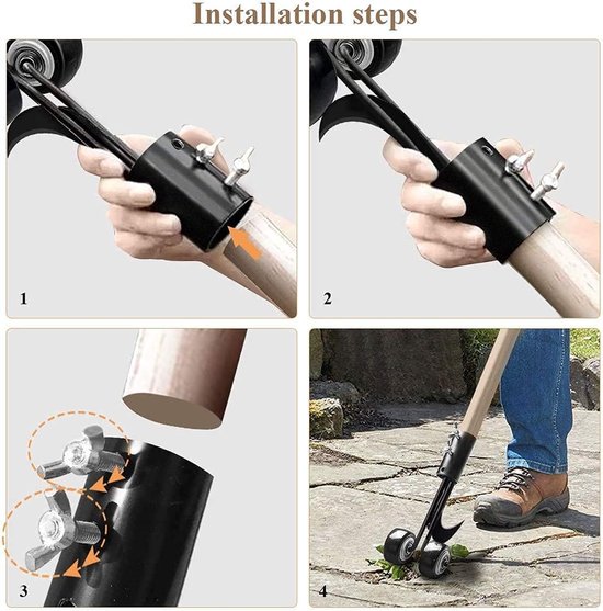 Spleetgereedschap Onkruid - Wiedgereedschap Wielen - Tuin Terras Schoon - Verstelbare Connector - 12 x 12 x 0.47 cm - Zwart van Merkloos	 — afbeelding 5