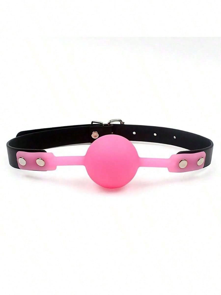 Oneay Siliconen balgag voor SM-spelletjes, siliconen seksspeeltje SM-gag voor bondage en bondage, BDSM-speeltje, bondage balgag muilkorf (Roze)