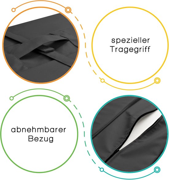Vouwmatras 3-Delig - Gastmatras Slaapmat - Kamperen Logeren - Waterdicht Ademend - 160 x 195 x 15 cm - Antraciet van Merkloos — afbeelding 2