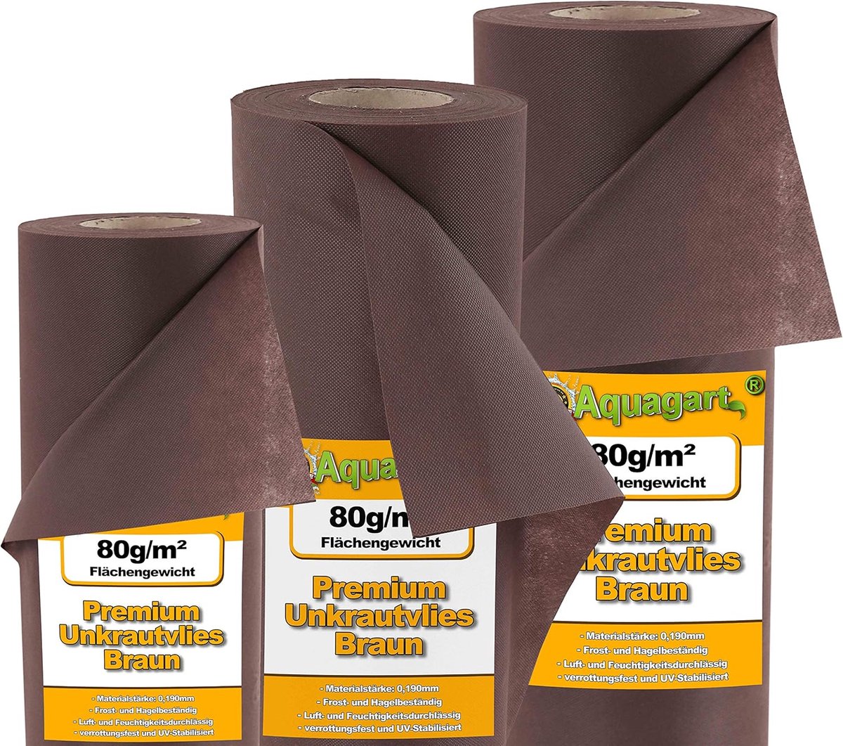 Onkruidvlies 28m² - Mulchvlies Tuinvlies - Onkruid weren - 80gr/m² sterk - 1.4m breed - Bruin