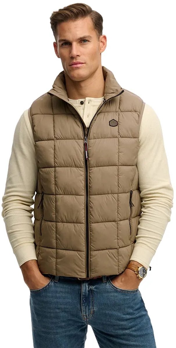 Superdry Box Quilt Fuji Lite Bodywarmer Heren Gilets Groen