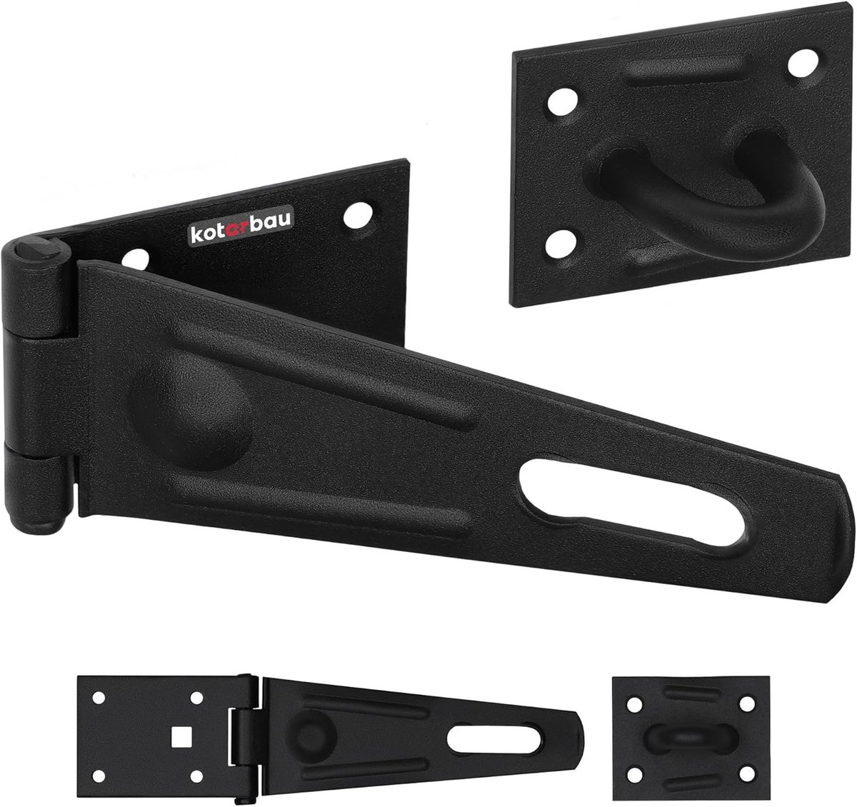 Grendelslot - Veiligheidsgrendel Deurslot - Poorten Deuren Beveiligen - Afsluitbaar Met Oog - 150 x 75 mm - Zwart