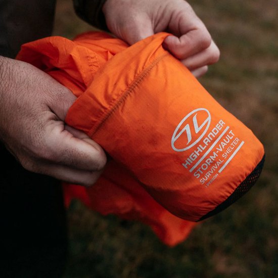 Highlander noodtent Storm Vault Survival Shelter 1 persoons - Oranje van Merkloos — afbeelding 3