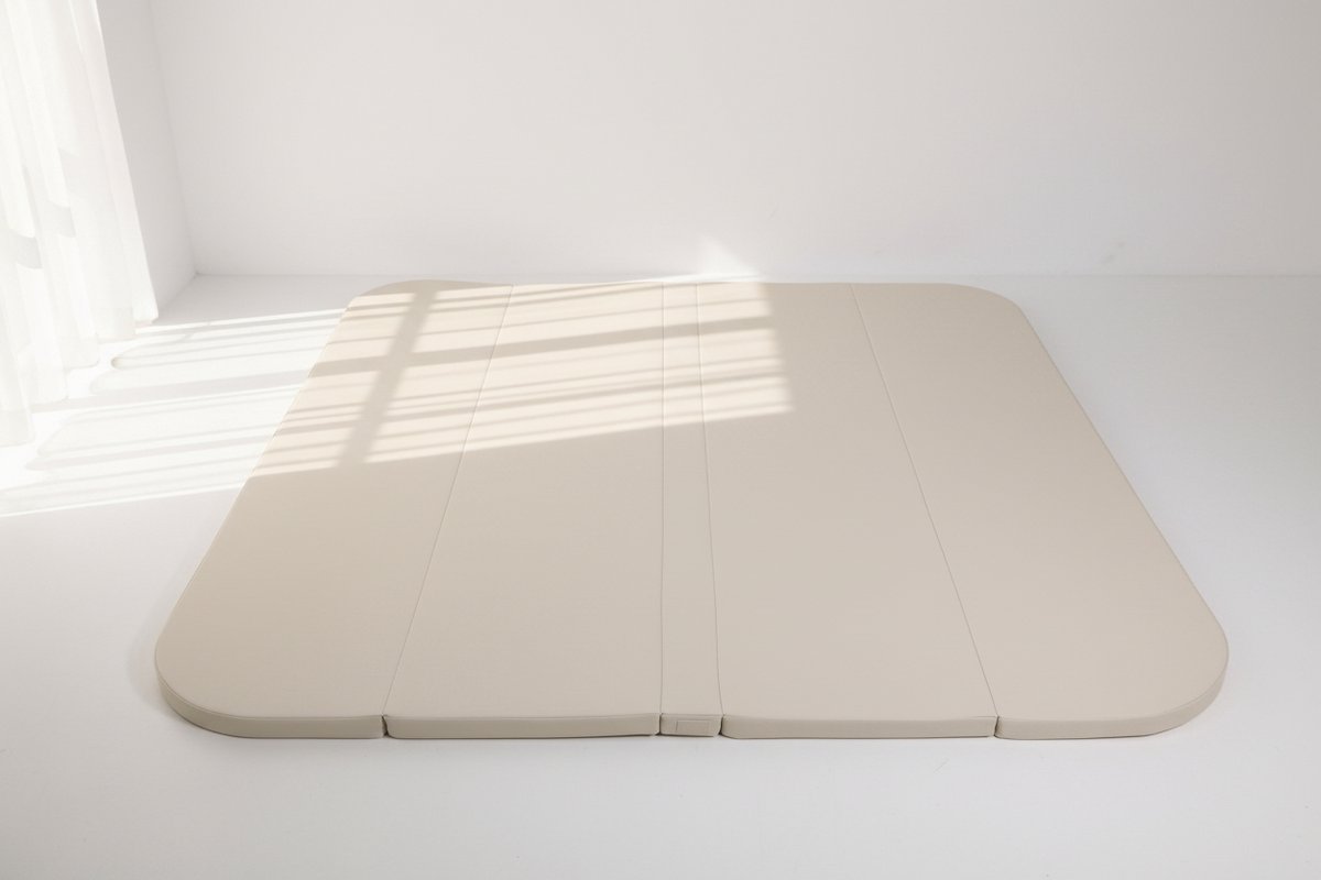 HENVAE® Beige Speelmat 160 x 150 cm x 4 cm EXTRA DIK – Baby speelmat - Veilig - Kruipmat - Speelkleed - Speelmat kinderkamer - Speelmat baby
