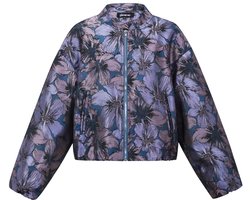 Dames bomberjas met bloemenprint - casual jas van geweven polyester voor herfst en winter