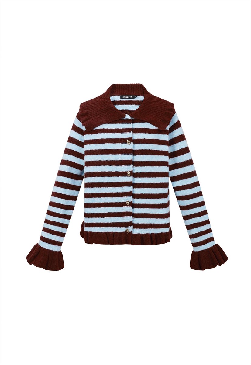 Dames gebreide cardigan met strepen - casual vest van zachte polyestervezel