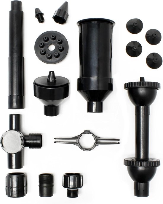 SunSun Fonteinmondstuk Set – Reserveonderdelen Voor HJ-1544 En HJ-1844 – 4-delige Set Met Sproeiers, Telescoopbuis En Y-adapter Met Doorstroomregeling