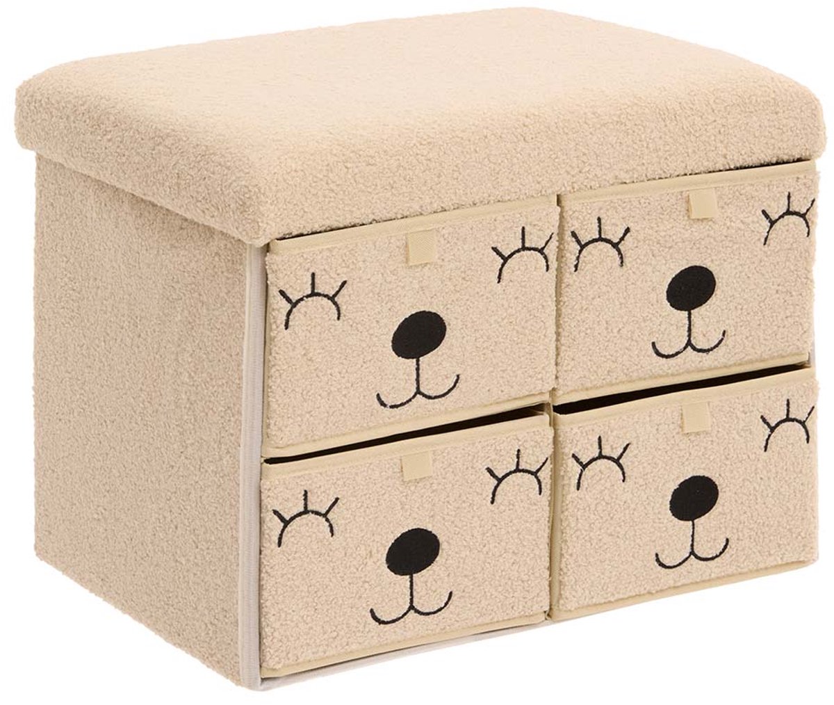 Poef + Opbergbox Camelia Beige
