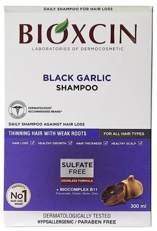 Bioxcin Zwarte Knoflook Shampoo 300 ml (shampoo tegen haaruitval) - shampoo - haaruitval - haarverzorging - Herbal shmpoo