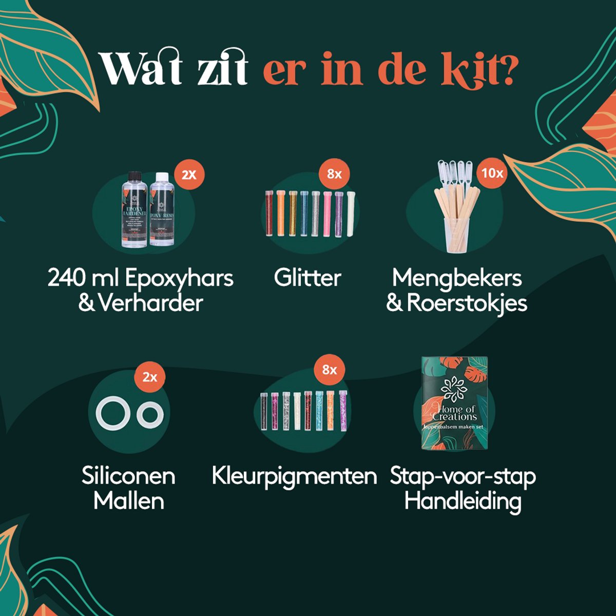 Home of Creations Epoxy Sieraden Maken - Oorbellen & Sleutelhangers - Resin Art Starterkit - Moederdag Cadeau — afbeelding 3