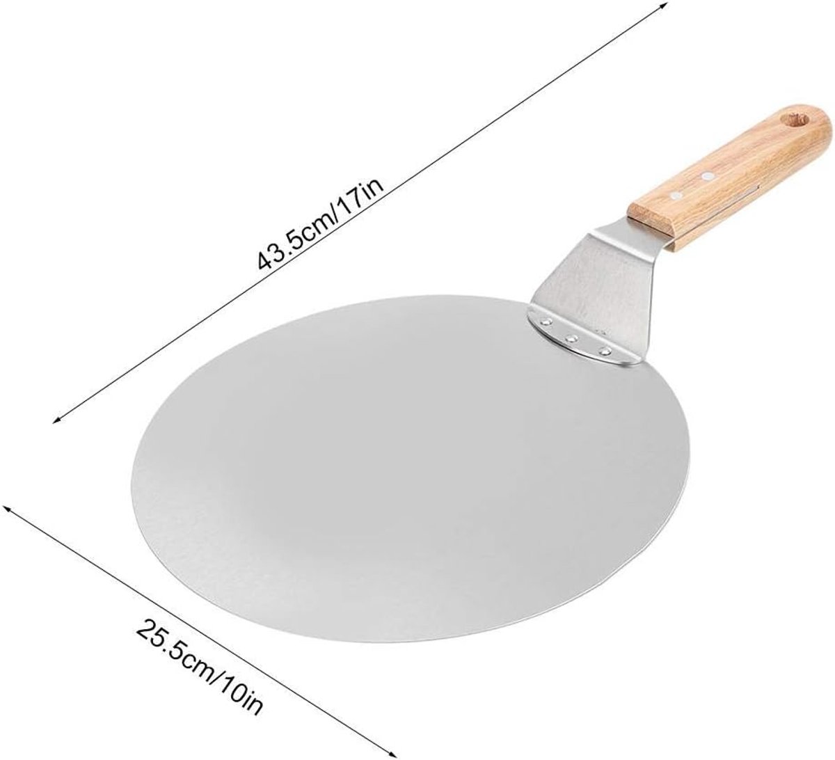 Pizzaschep Hout - Pizza Schep - Bakken Thuis - Roestvrij Staal - 43x25cm - Natuurlijk Hout