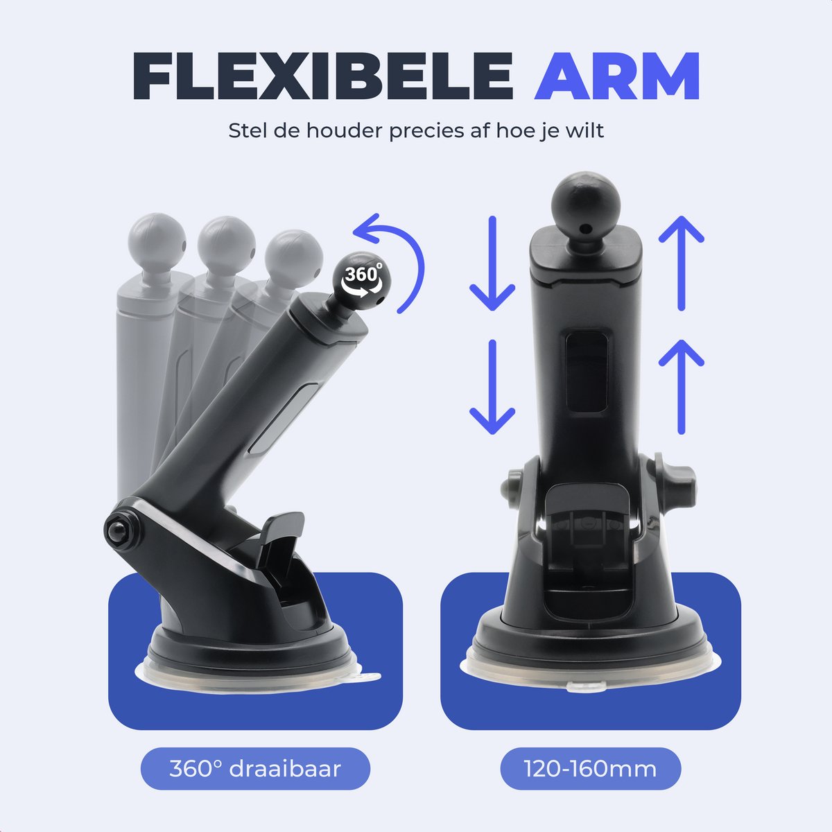 Wegman Telefoonhouder Auto Zuignap met Verstelbare Arm - Extra Krachtige Zuignap voor Dashboard en Raam - Autohouder voor alle Telefoons - Telefoonhouders Auto - GSM Mobiel Houder - Phone Holder Car - Auto Accessories — cadeau in Gadgets - foto 4