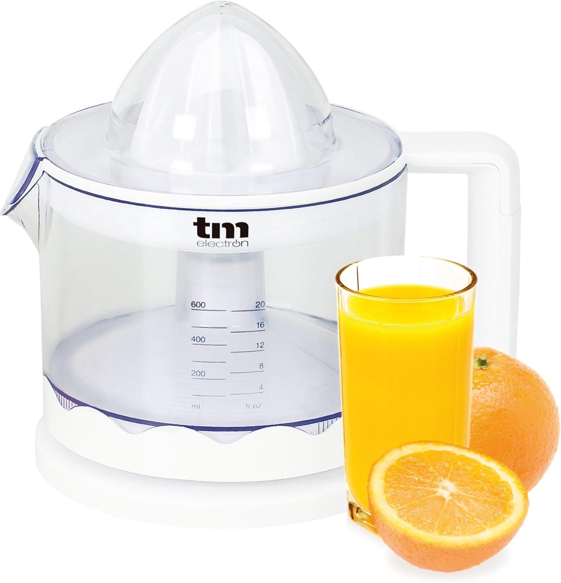 Elektrische citruspers - Sapcentrifuge - Vers sap maken - Pulpregelaar instelbaar - 19x17x16 cm - Wit