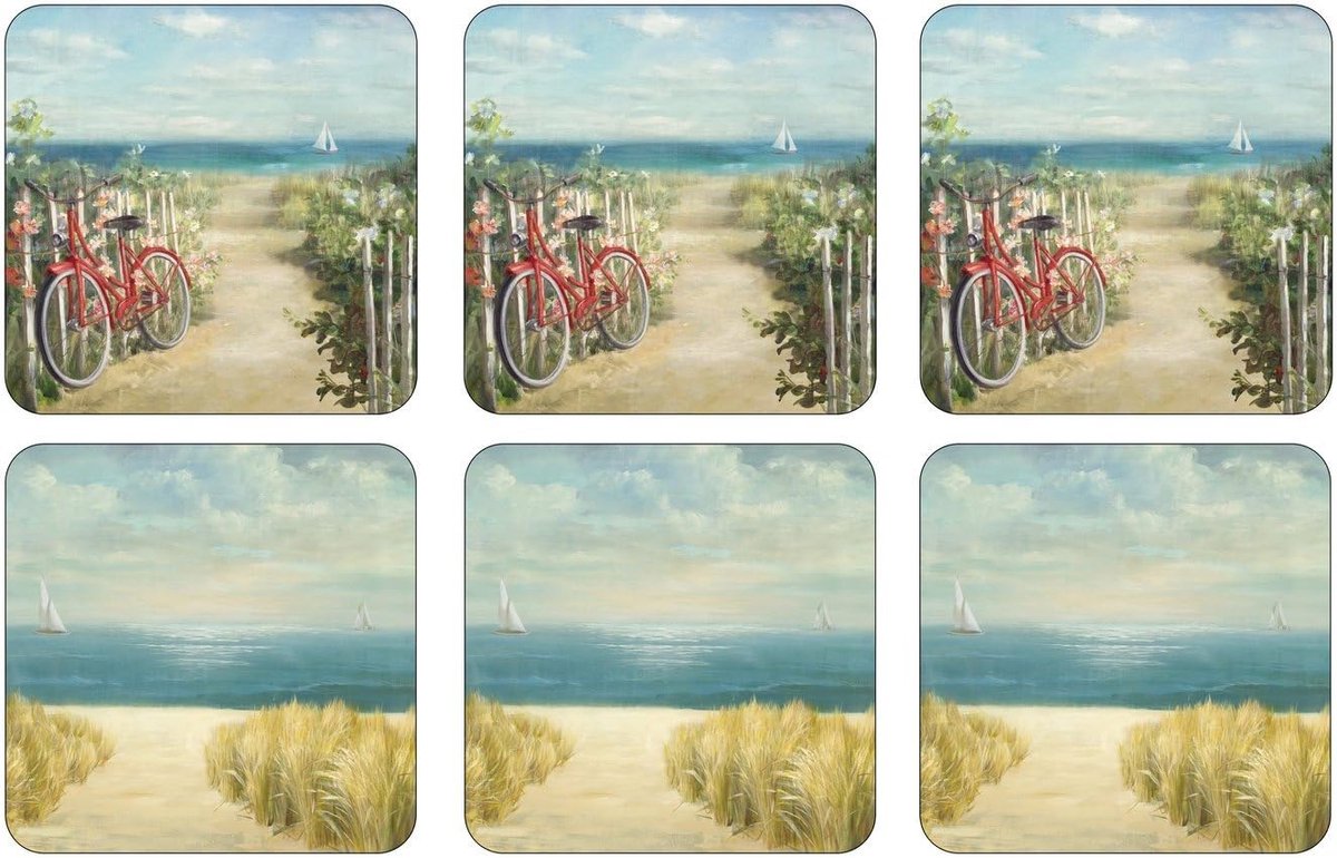 Onderzetters Set - Drank Coasters - Tafel Beschermen - Kurk Materiaal - 6 Stuks - Meerkleurig