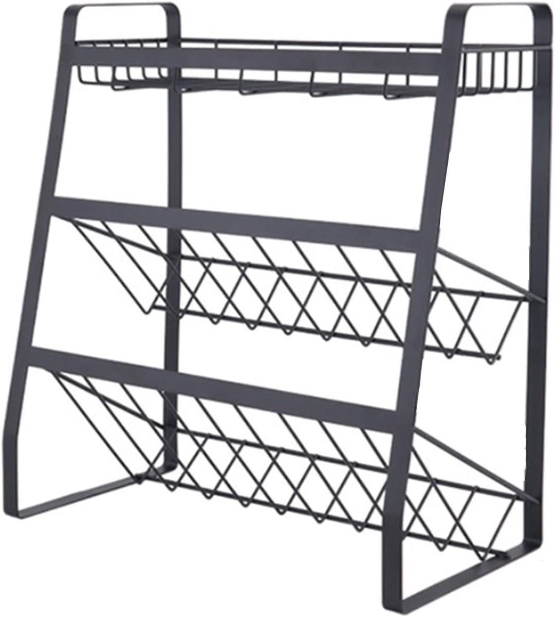 Kruidenrek - Opberger Keuken - Keuken Organiseren - Veelvoudig Gebruik - 35x18x38cm - Zwart