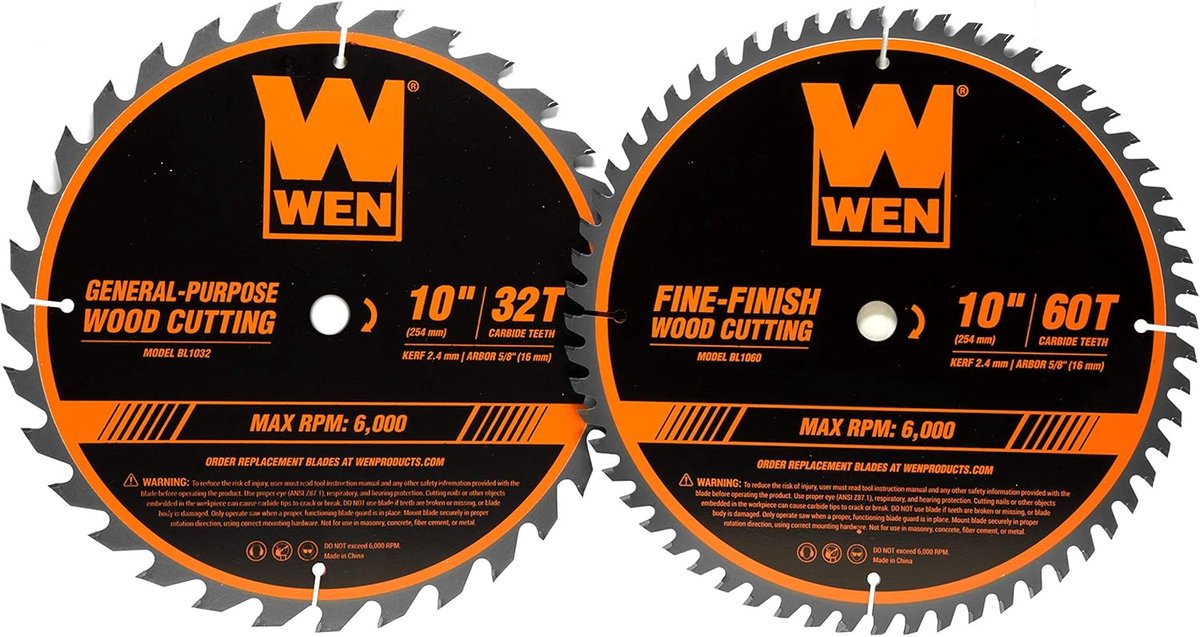 Zaagbladen Set - Tafelzaagbladen - Hout Bewerken - Twee Verschillende Tanden - 10 Inch