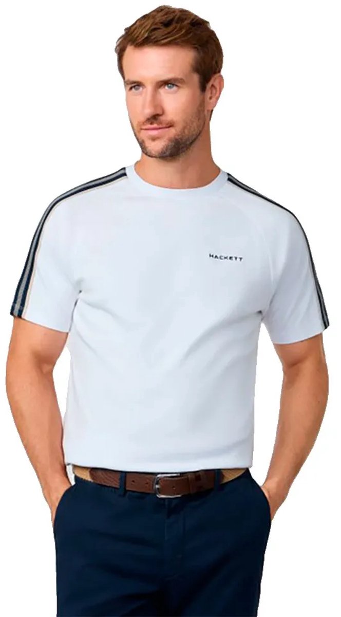 Hackett Tape T-shirt Met Korte Mouwen Wit 2XL Man