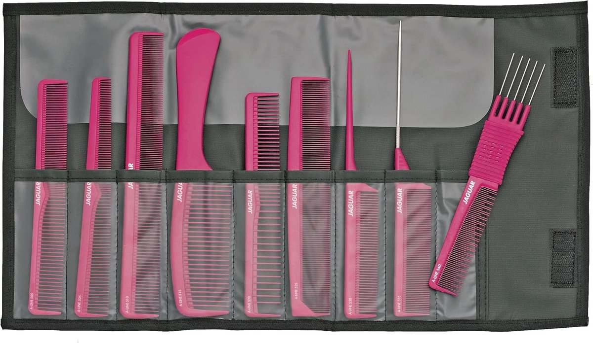 Kamset 9 Delig - Haarstyling Set - Professioneel Knippen - Antistatisch Ionen Effect - 24 x 5.24 x 11.5 cm